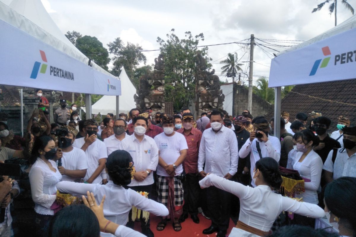 Balai Banjar Taman Kelod Ubud dikunjungi Menteri BUMN