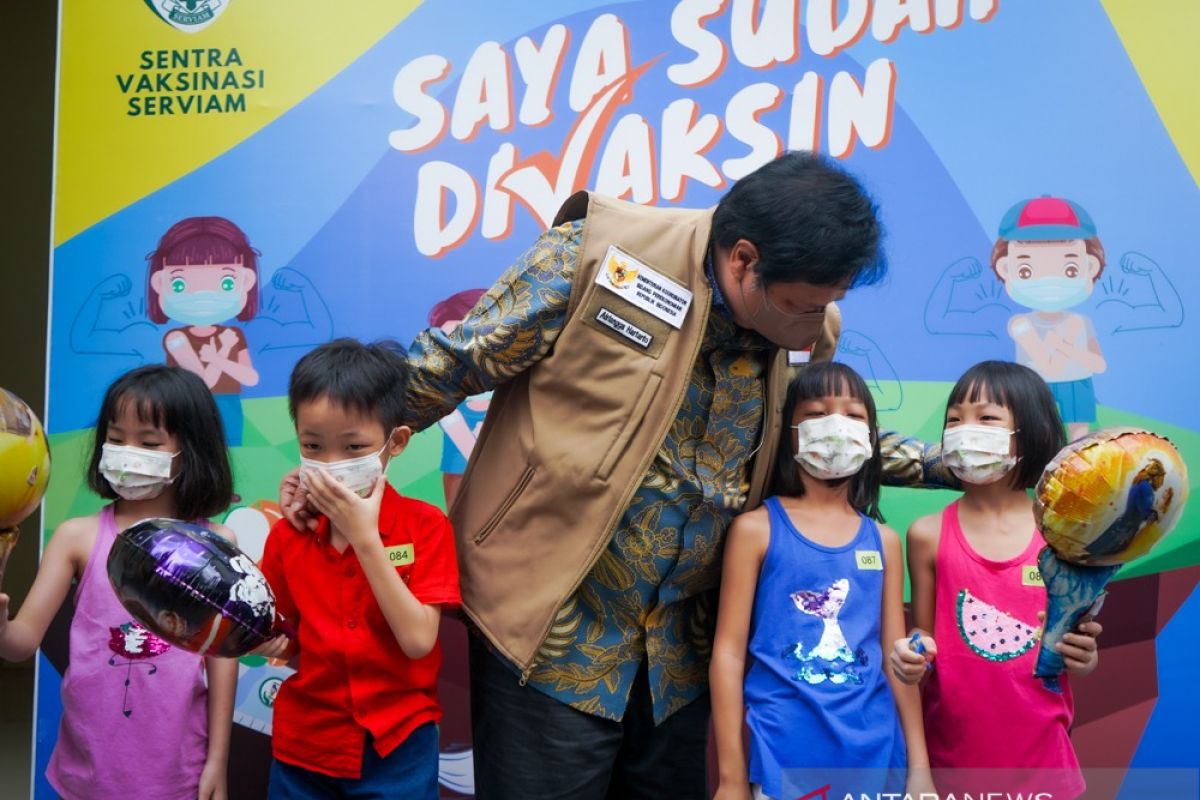 Menko Airlangga: Vaksinasi anak bagus untuk mulai sekolah tatap muka
