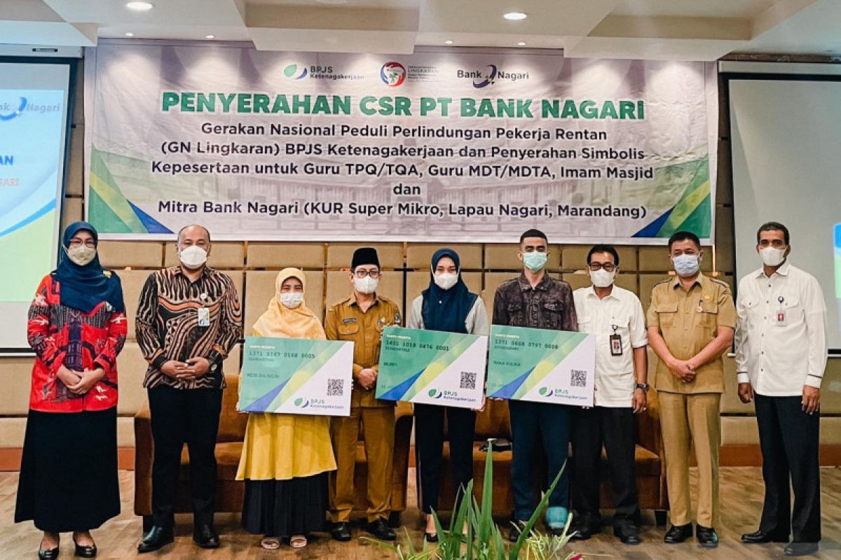 Bank Nagari bantu jaminan kecelakaan kerja dan jaminan kematian bagi pekerja rentan