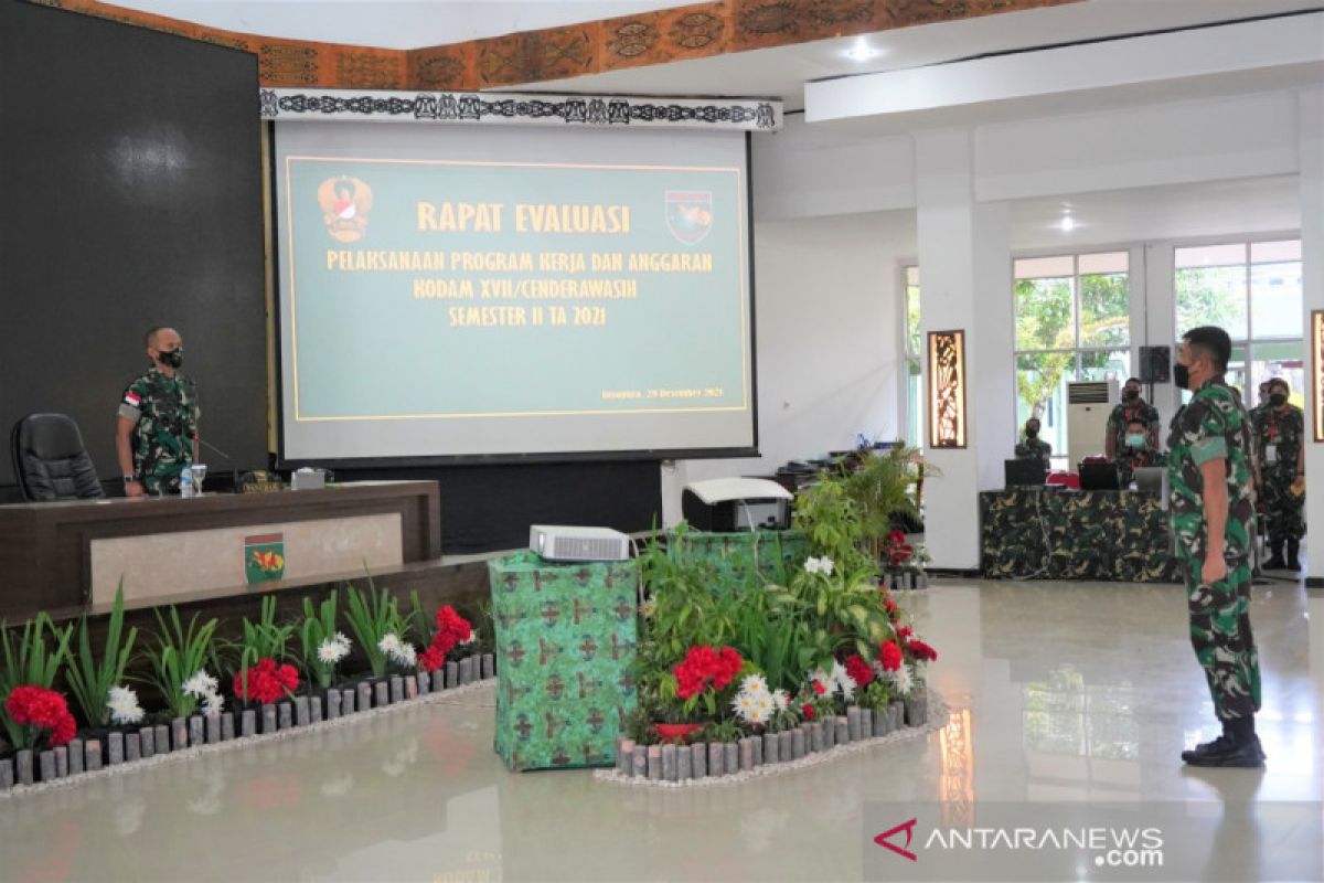 Kodam XVII/Cenderawasih evaluasi kinerja anggaran semester dua 2021