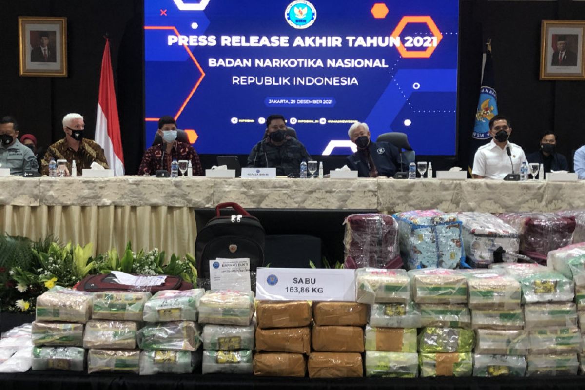 BNN menyita 115,1 ton ganja dan 3,3 ton sabu-sabu sepanjang 2021