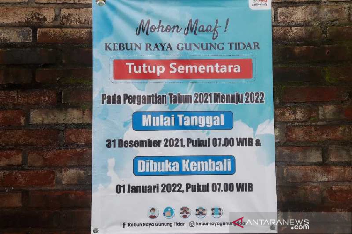 Kebun Raya Gunung Tidar Magelang tutup pada malam Tahun Baru 2022