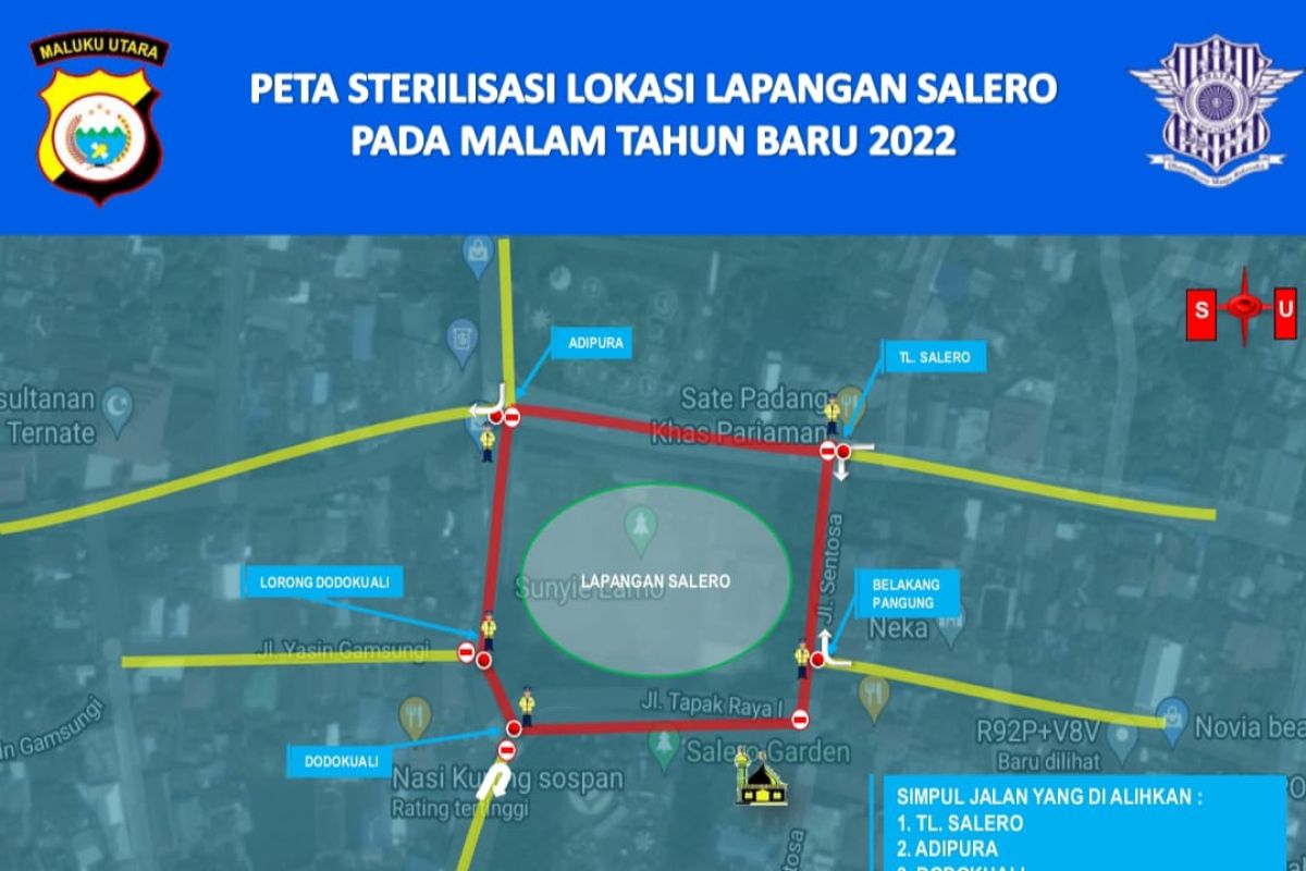 Jelang pergantian tahun akses jalan ke pusat Kota Ternate ditutup