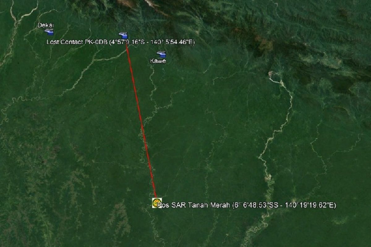 Lokasi kecelakaan helikopter Airfast di kabupaten Yahukimo