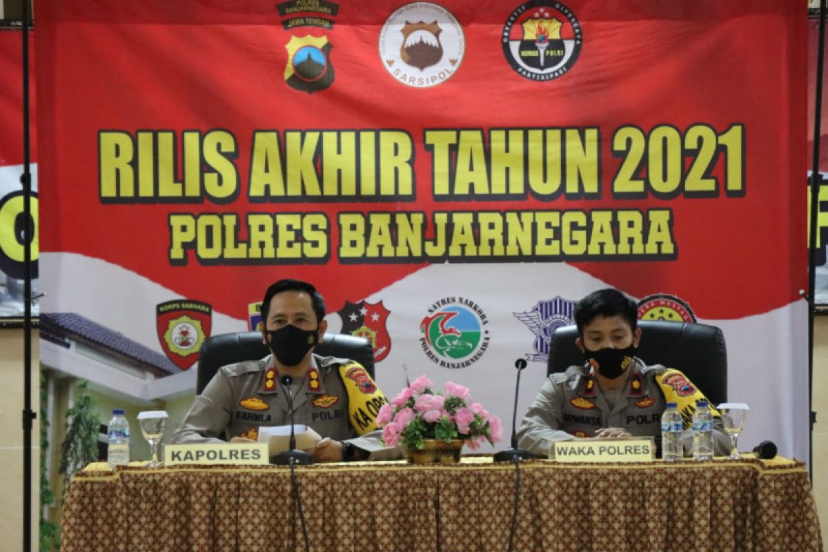 Polres Banjarnegara ungkap 123 kasus kejahatan selama tahun 2021