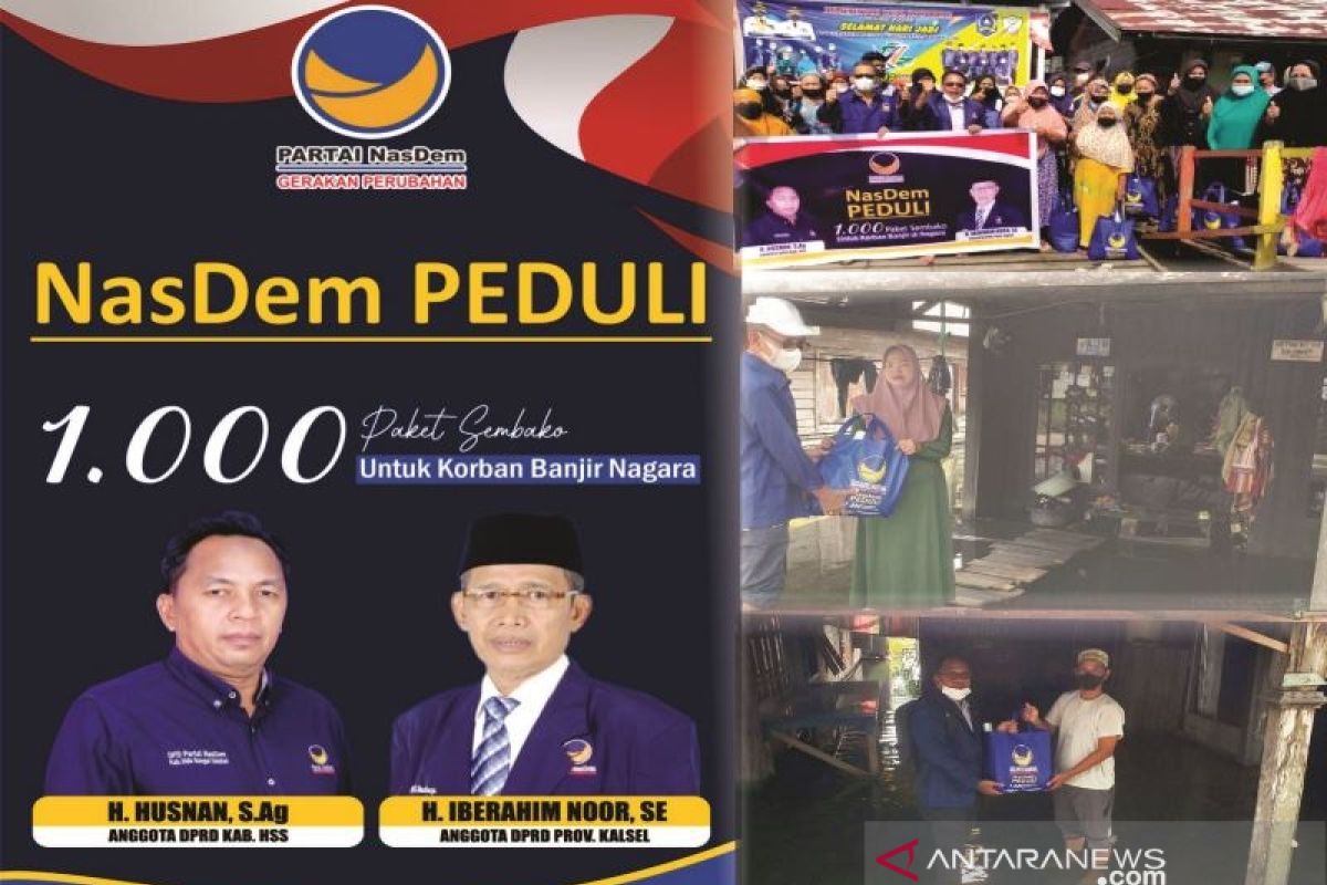 Anggota DPRD HSS dan provinsi NasDem bagikan 1.000 paket sembako di Daha