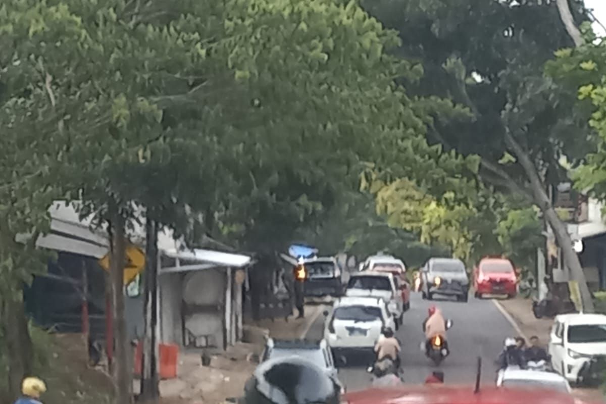 Arus lalu lintas Jalan Imba Kesuma Bandarlampung macet