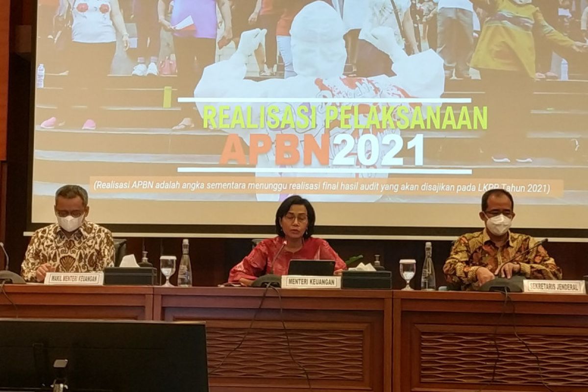 Menkeu: Realisasi defisit APBN 2021 menurun jadi 4,65 persen PDBB