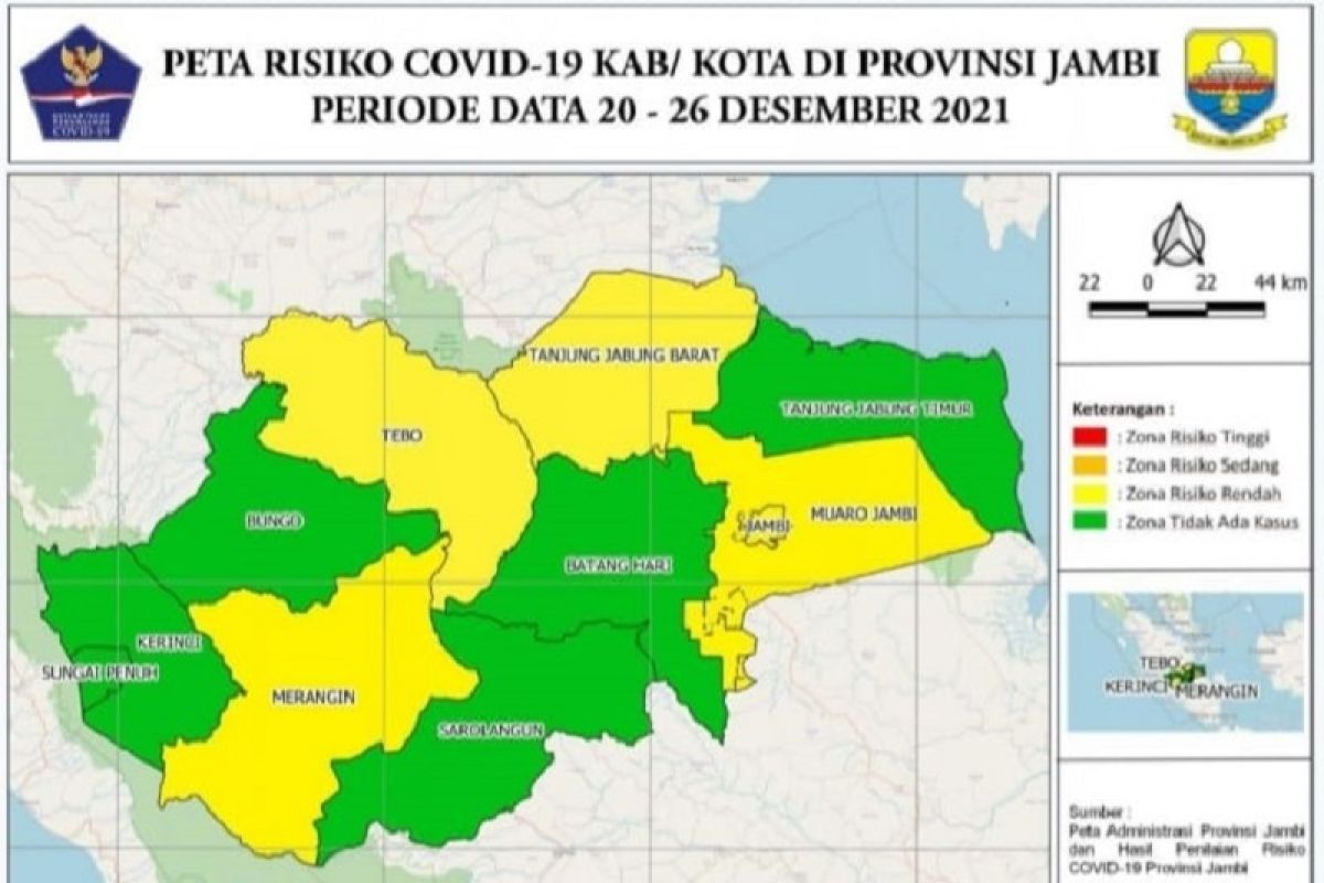 Enam daerah di Jambi zona hijau COVID-19