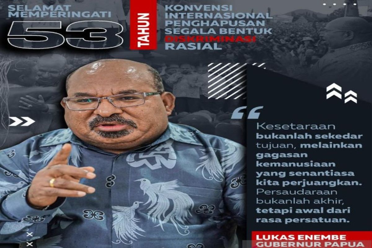 Gubernur Papua Enembe: Kesetaraan harus diperjuangkan sebagai awal persatuan