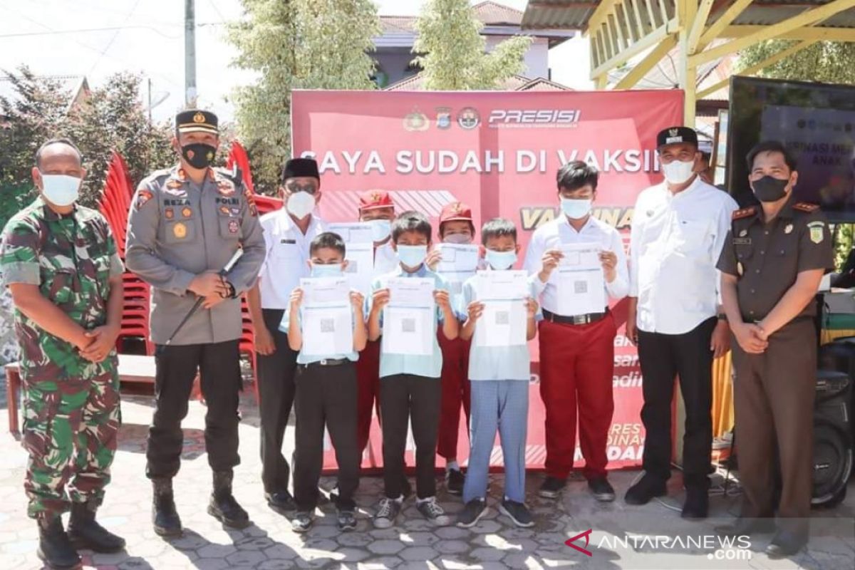 Polisi genjot vaksinasi anak di Madina, Kapolres : selama dua minggu kita targetkan 58.404 anak