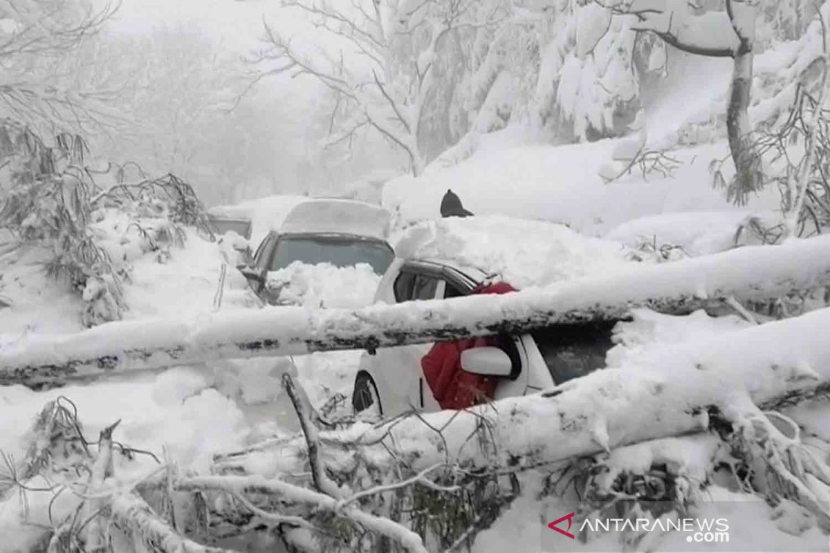22 wisatawan tewas dalam mobil usai terjebak hujan salju