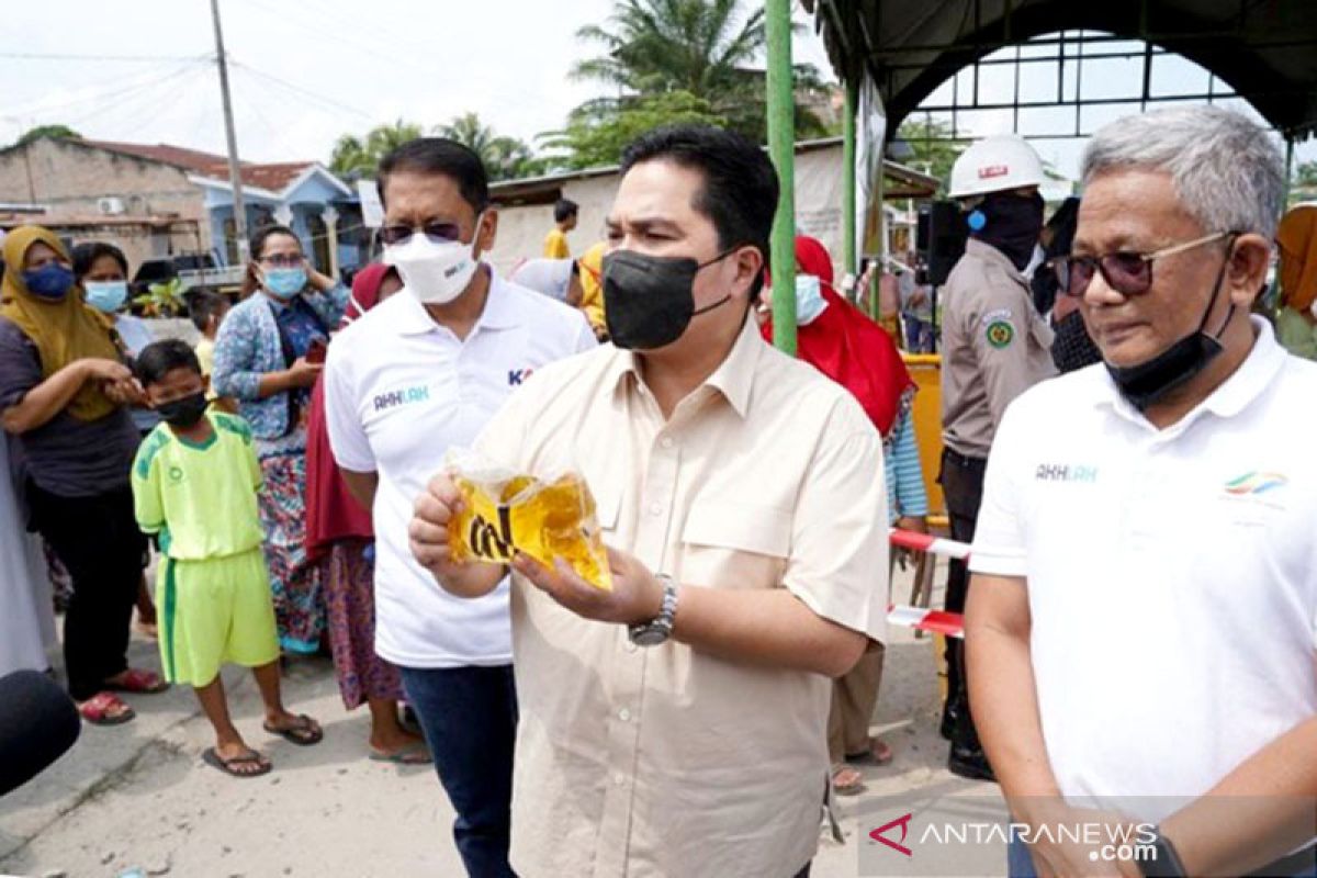 Erick: BUMN operasi pasar 3,7 juta liter minyak goreng sampai Mei 2022