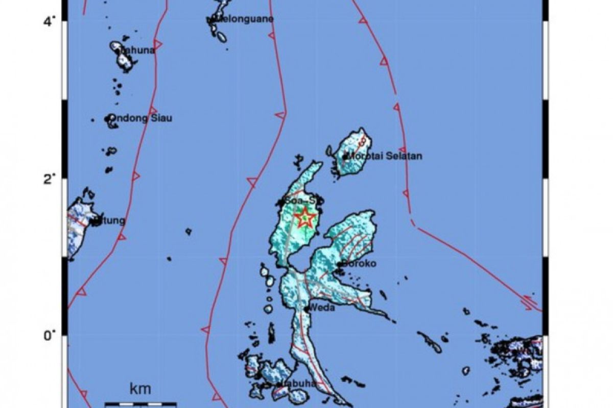 Halmahera Utara diguncang 61 kali  gempa dalam dua hari terakhir