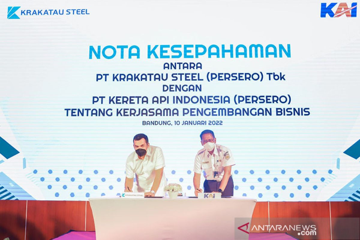 KAI dan Krakatau Steel teken MoU optimalisasi baja dan angkutan kereta