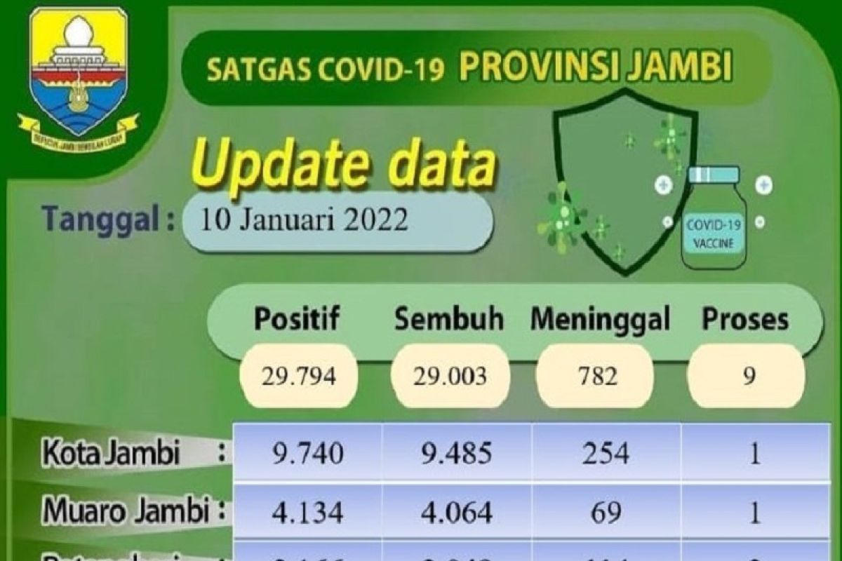 Tersisa  sembilan pasien COVID-19 di Jambi jalani proses penyembuhan