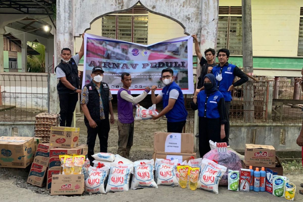 Airnav salurkan bantuan untuk korban banjir di Aceh Utara
