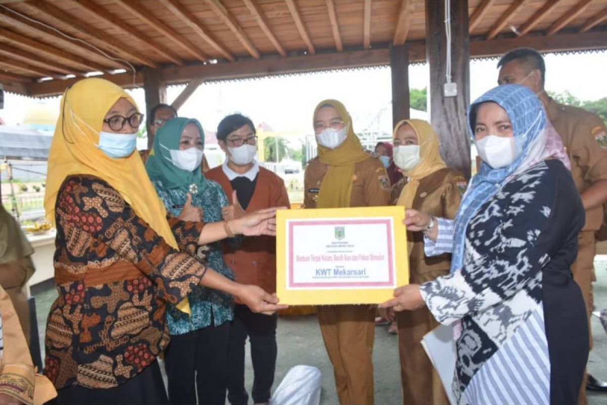 Ketua FKWT Lampung Tengah berikan bantuan kepada 12 KWT