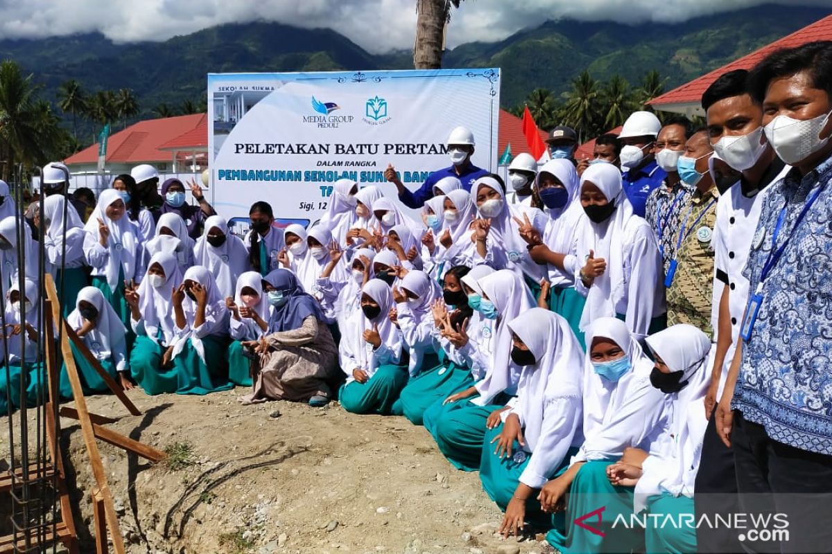 Yayasan Media Group  lanjutkan pembangunan gedung sekolah di Sigi