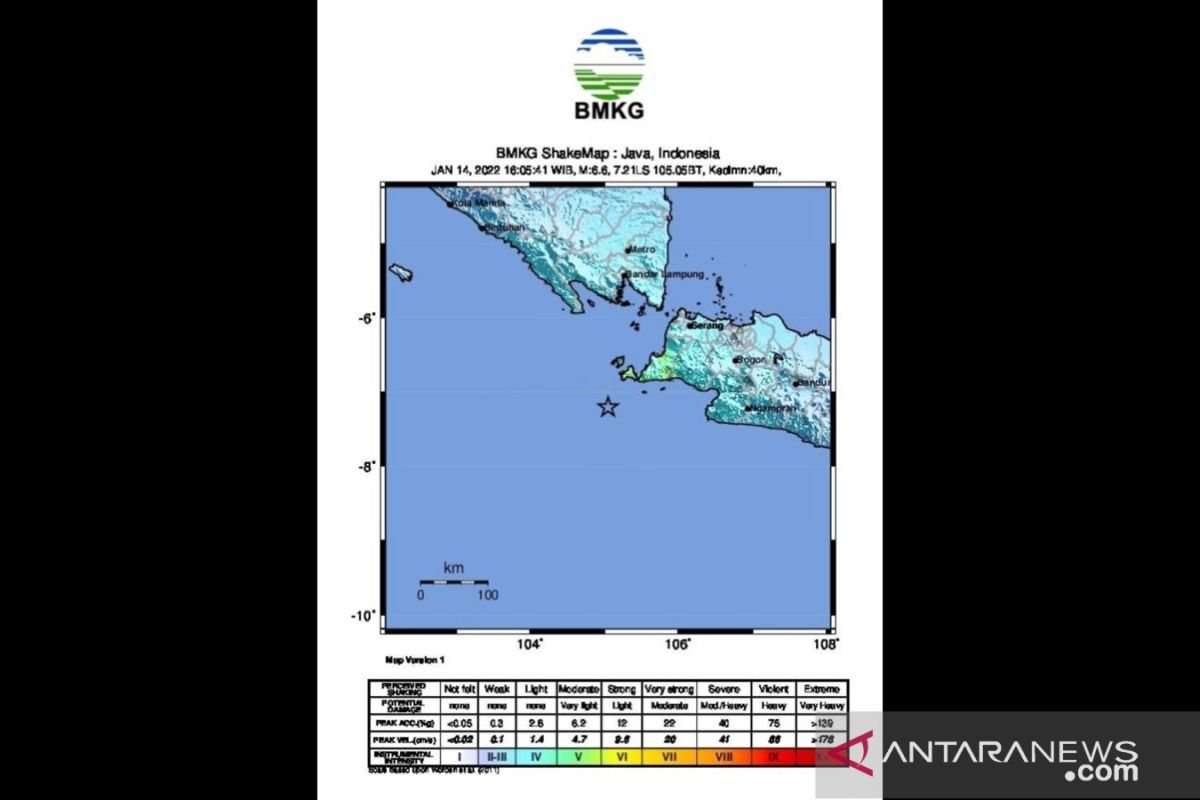 Gempa selatan Banten magnitudo 6,6 jenis dangkal akibat aktivitas subduksi