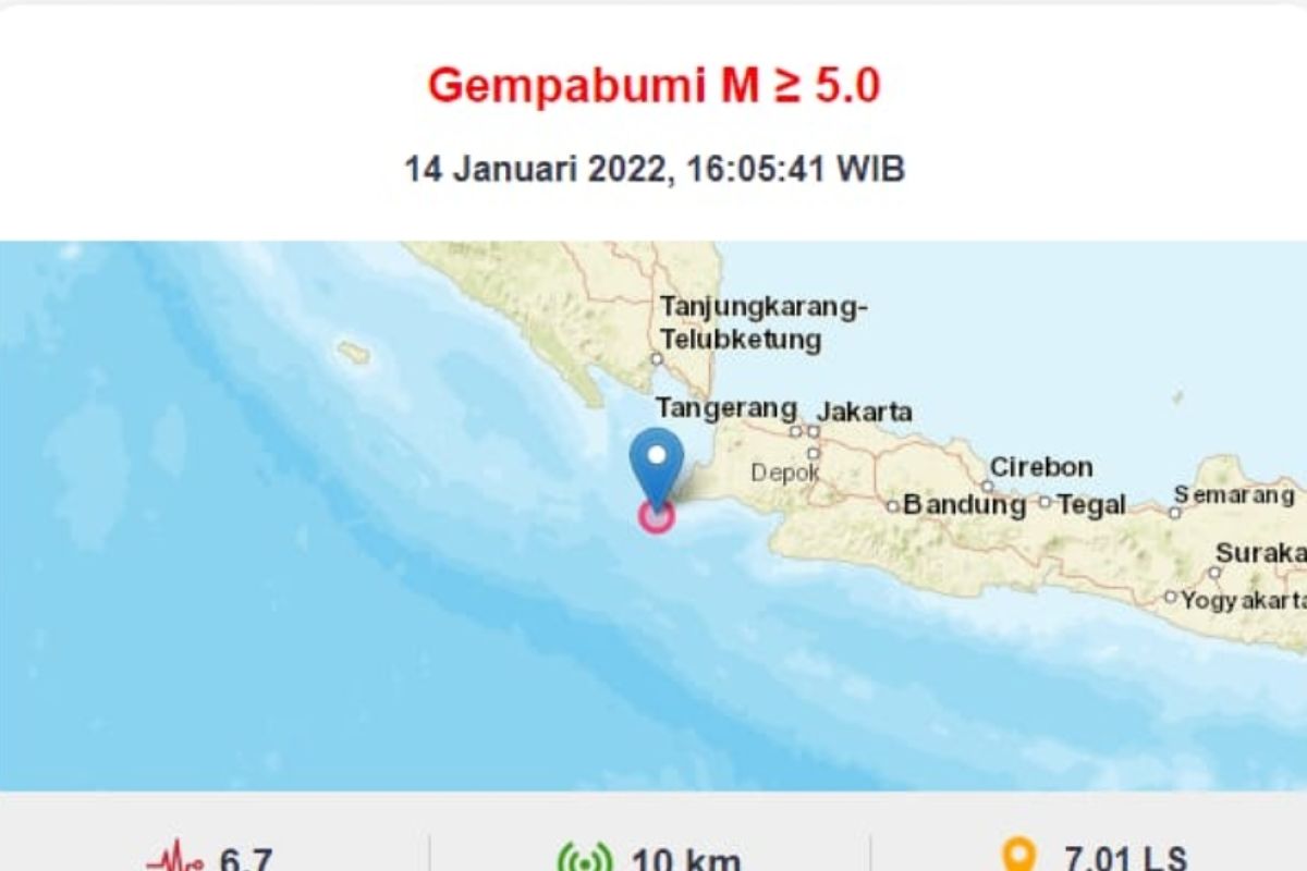 Warga Bandarlampung rasakan getaran akibat gempa