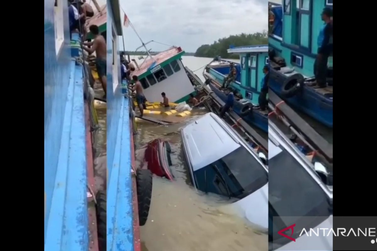 Kapal pengangkut kendaraan tenggelam di Sungai Kayan Bulungan Kalimantan Utara