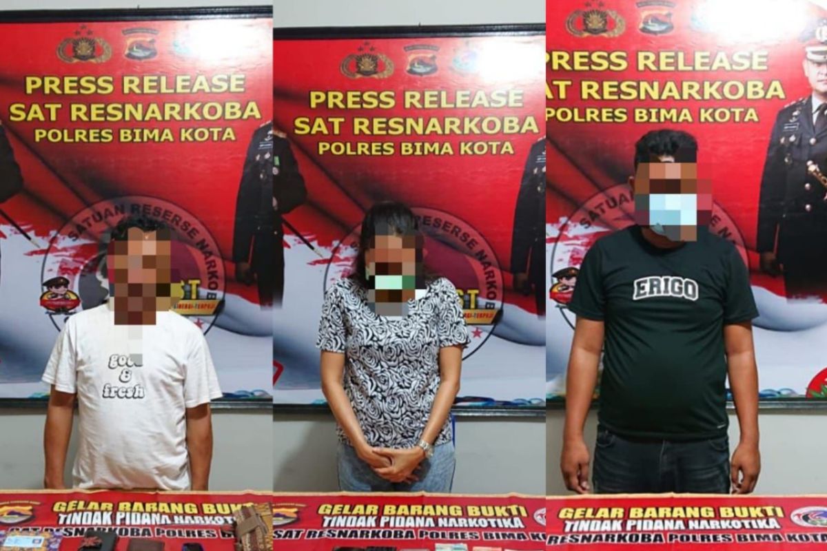 Kantongi narkoba, tiga Warga Kota Bima ditangkap Timsus Sat Brimob Polda NTB