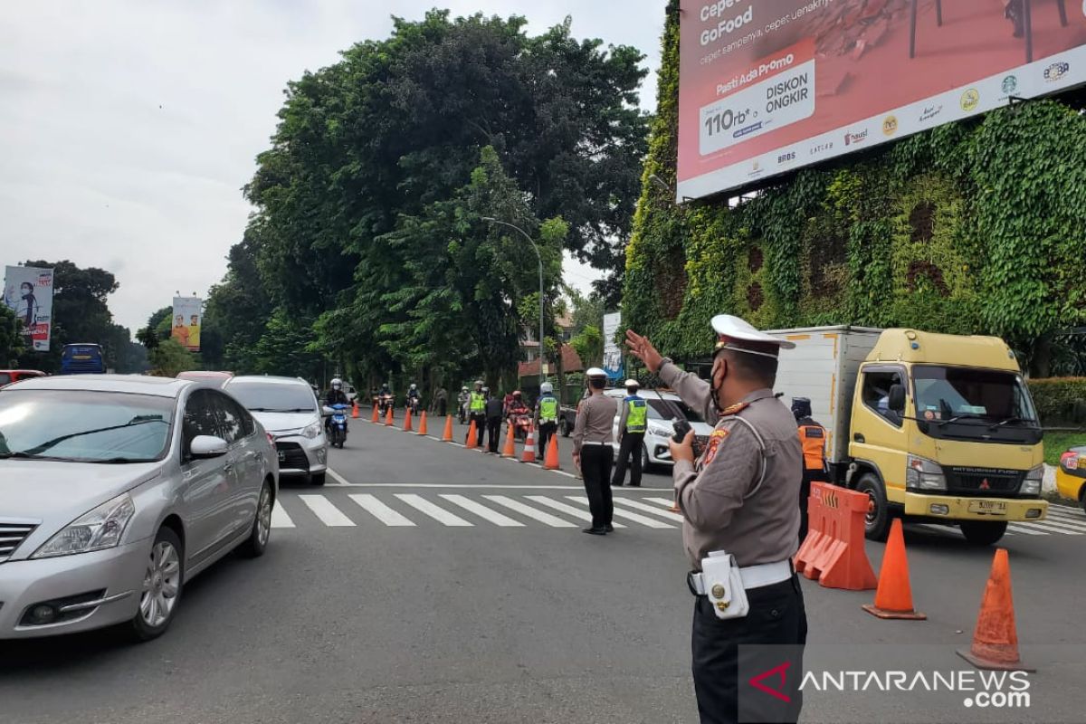 Polresta Bogor putar balik 7.344 kendaraan pemberlakuan ganjil genap