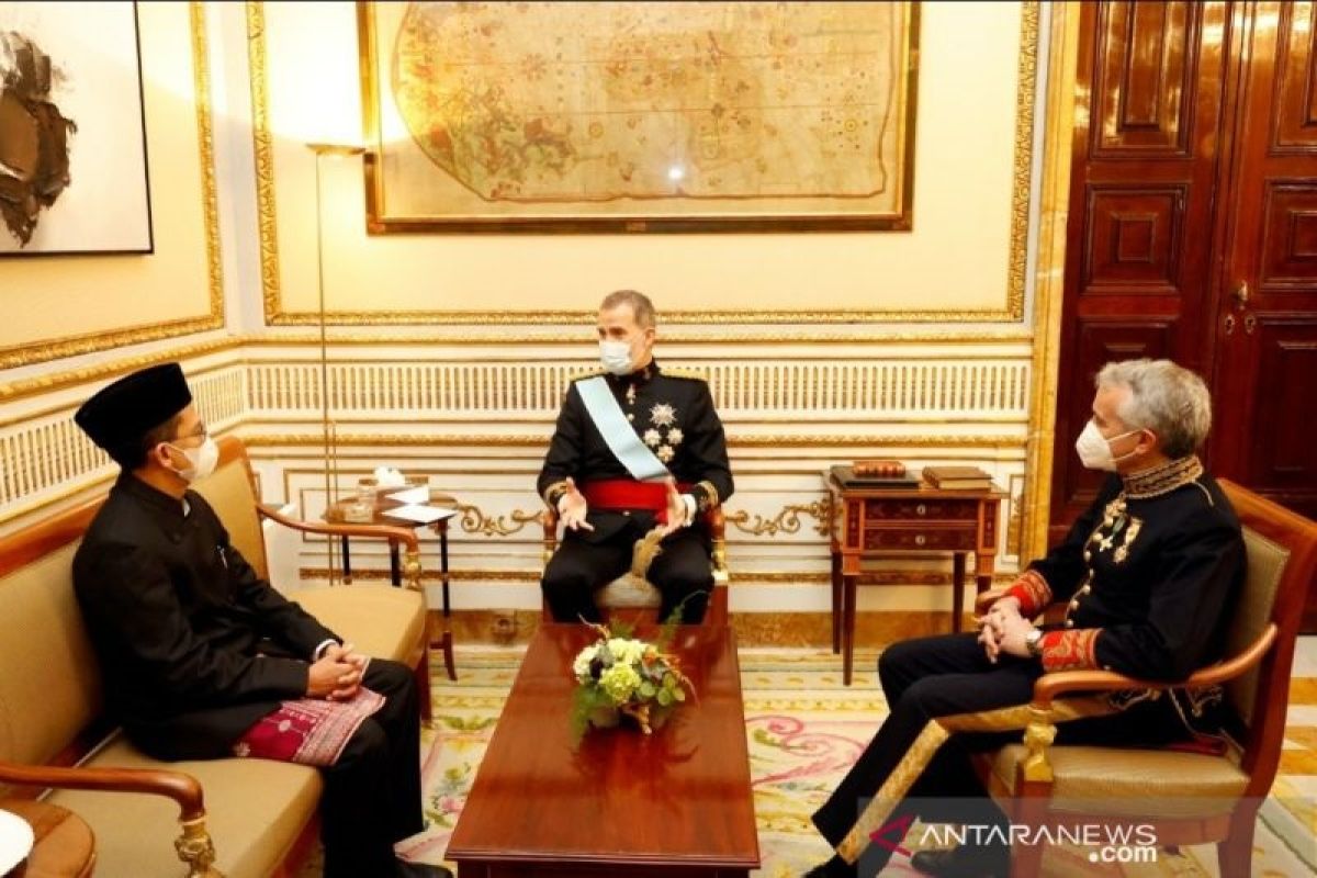 Dubes RI di Spanyol Dr. Muhammad Najib serahkan surat kepercayaan kepada Raja Felipe VI