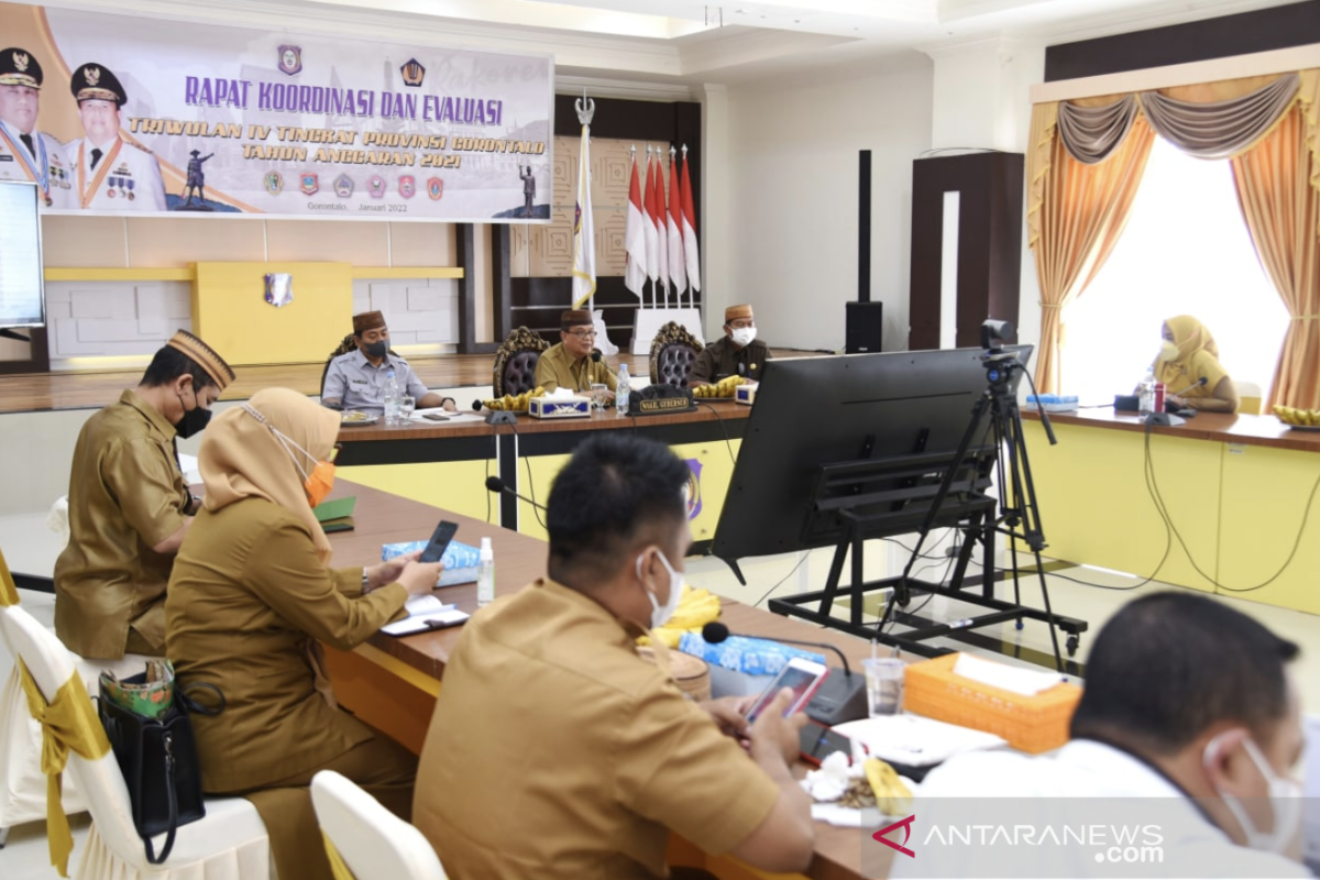 Pemprov Gorontalo evaluasi serapan anggaran Triwulan IV 2021