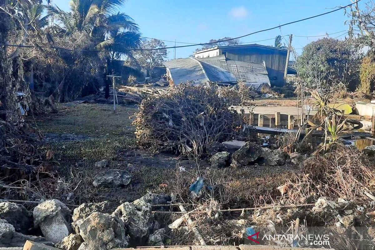 Hari pertama 'lockdown', jalanan yang terhantam tsunami Tonga sepi