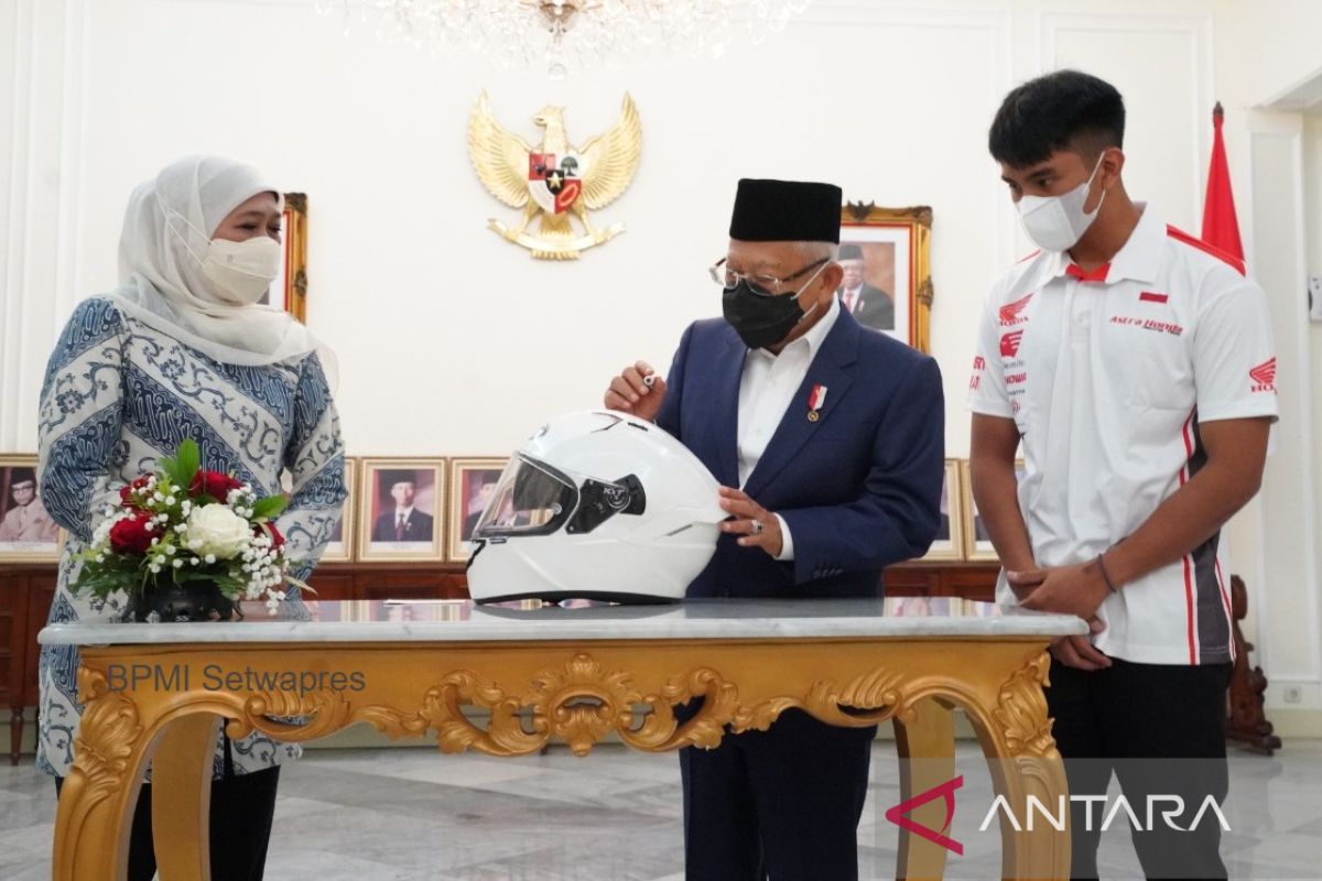 Wapres Ma'ruf Amin dukung Mario Suryo Aji di Moto3 GP 2022