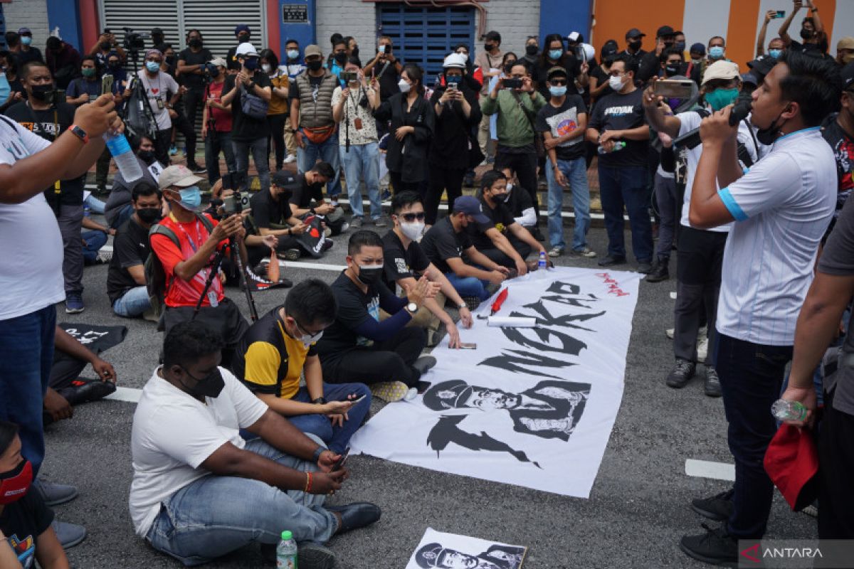 Unjuk rasa tangkap Ketua KPK Malaysia berlangsung di Kuala Lumpur