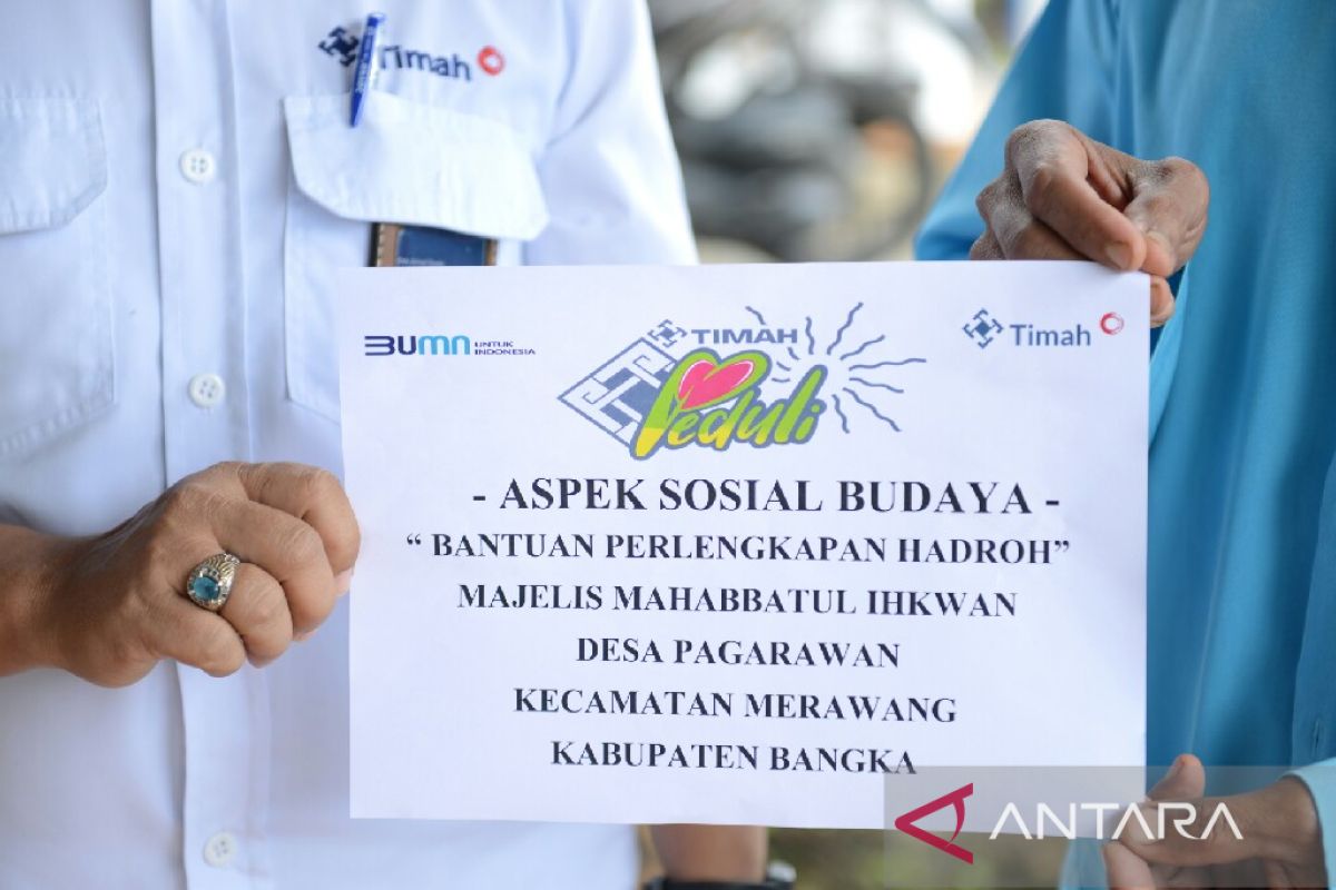 Majelis Mahabbatul Ihkwan terima perlengkapan hadroh dari PT Timah