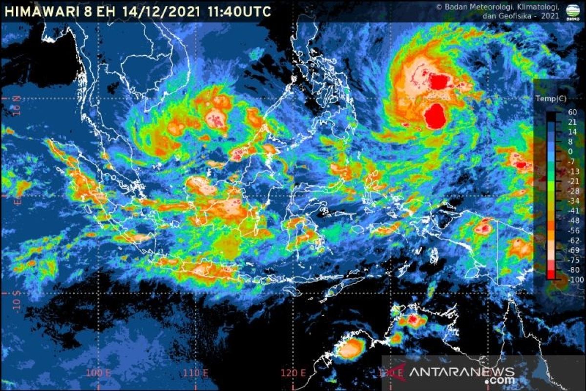 BMKG nyatakan  bibit siklon 91W di utara Indonesia berdampak pada kondisi cuaca