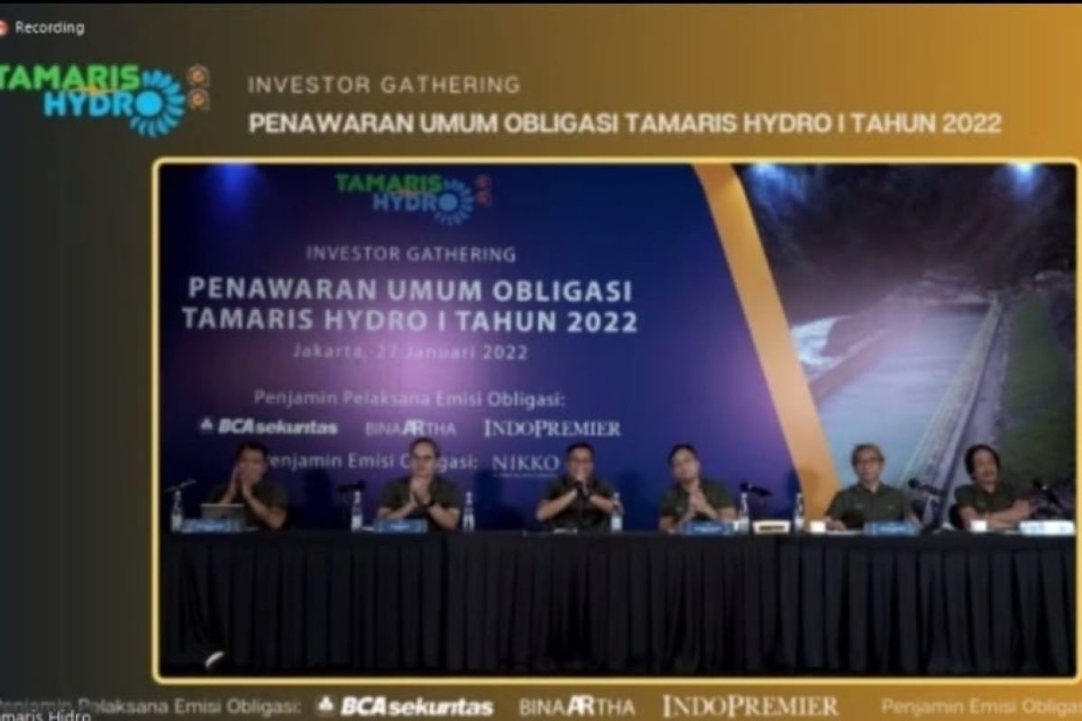 Tamaris Hidro terbitkan obligasi Rp750 M dukung energi terbarukan