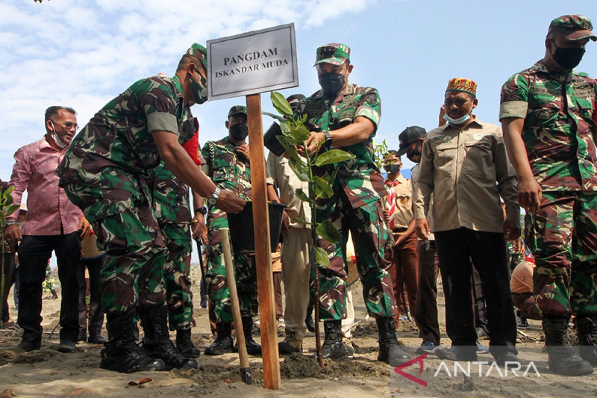 Penanaman mangrove program Pangdam IM