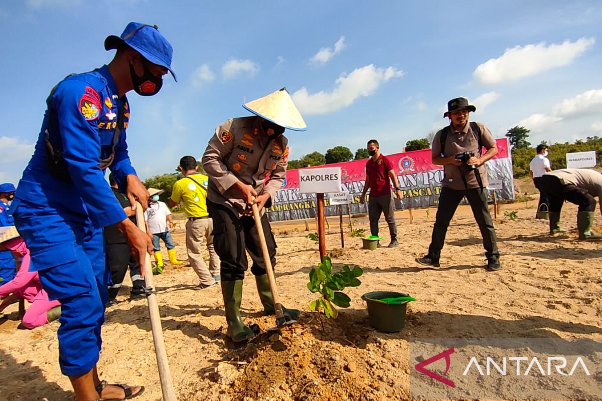 Polres Resor Bangka Barat tanam 1.000 bibit pohon di lahan kritis