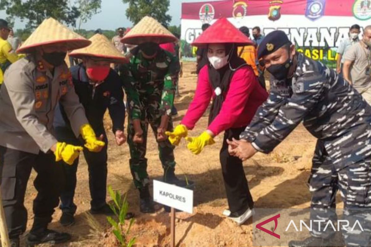 Polres Bangka Tengah hijaukan lima hektare lahan kritis
