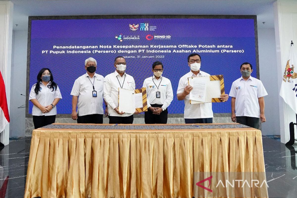 MIND ID-Pupuk Indonesia kerja sama penyediaan potasium untuk pupuk