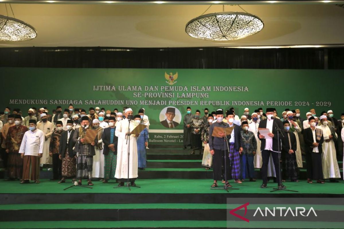 Forum Ijtima Ulama Lampung mendeklarasikan Sandiaga Uno jadi capres