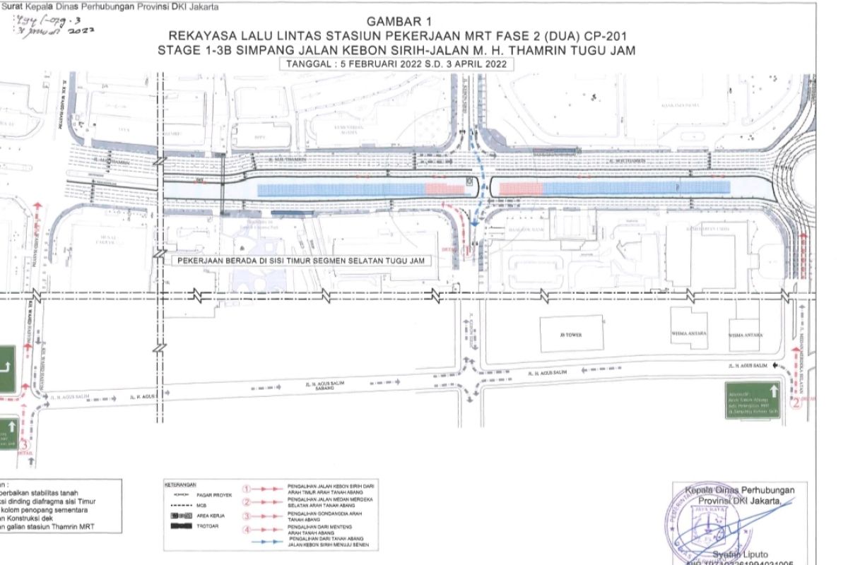 Dishub DKI rekayasa lalu lintas Simpang Tugu Jam untuk proyek MRT