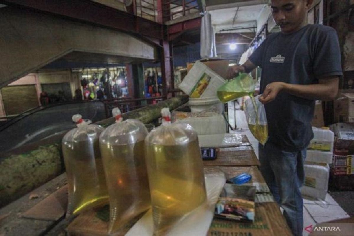 Mendag Muhammad Lutfi pantau ketersediaan minyak goreng di Pasar Kramat Jati