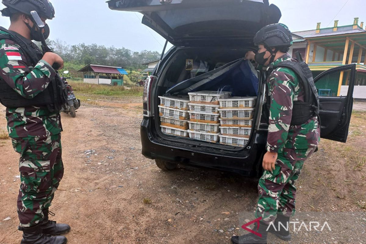 Satgas Pamtas gagalkan penyelundupan 350 ekor burung kacer