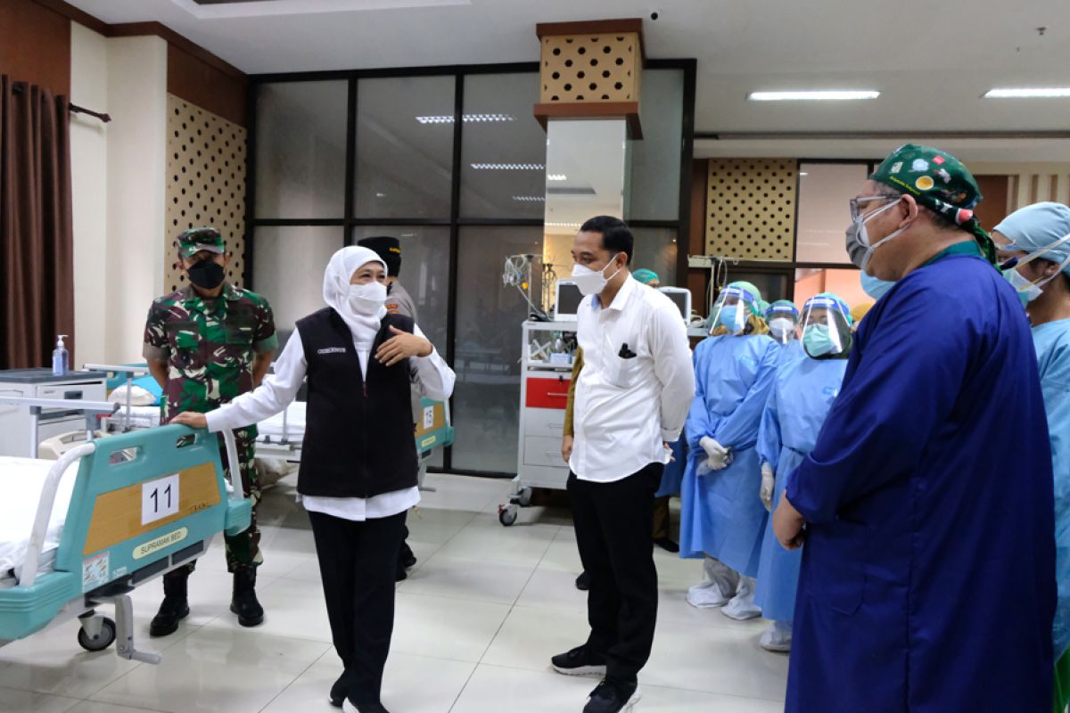 Khofifah apresiasi pelayanan isoter di RSLT dan Asrama Haji Surabaya