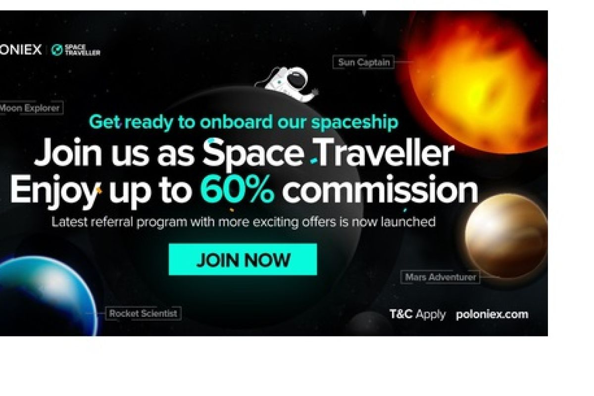 Poloniex launches new Space Traveller program with up to 60% commissions