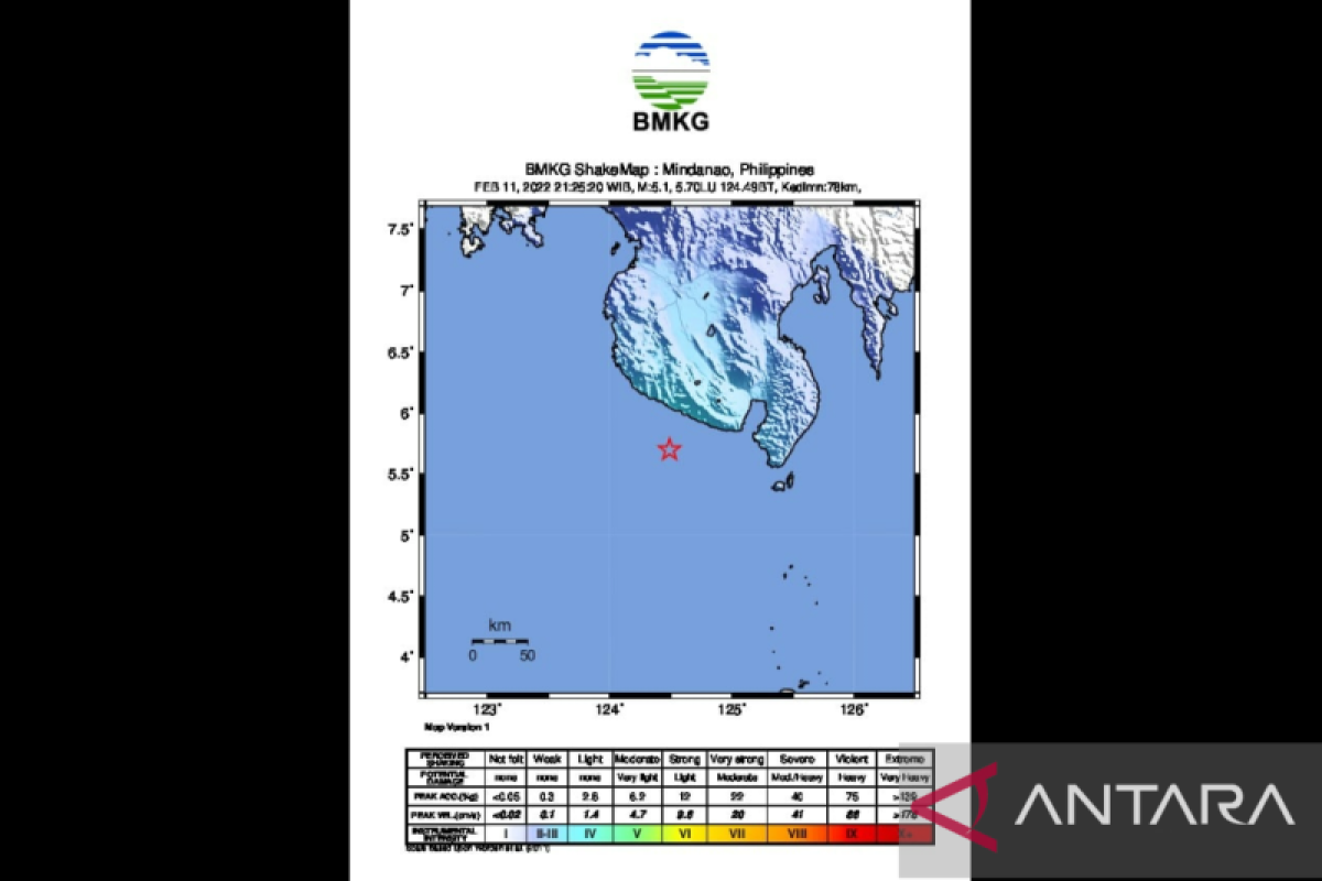 Gempa M 5,1 di Laut Sulawesi aktivitas subduksi lempeng Filipina