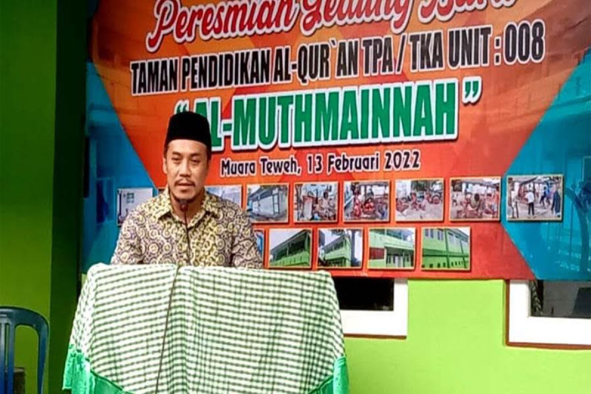 Wakil Ketua I DPRD Barut resmikan TK TPA Al-Mutmainah