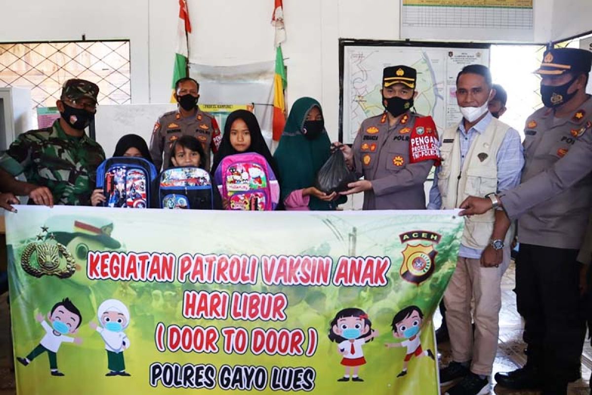 Polres Gayo Lues gelar vaksinasi anak dari pintu ke pintu