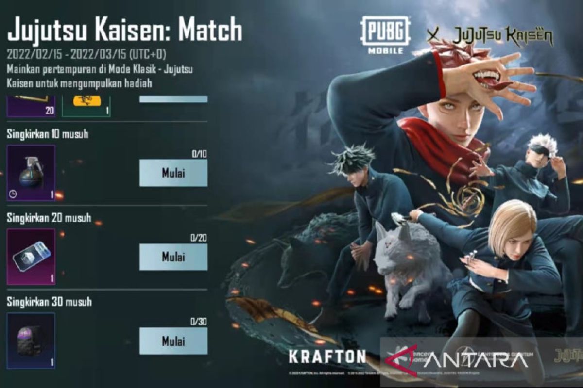 PUBG Mobile x Jujustsu Kaisen hadirkan mode baru hingga skin eksklusif